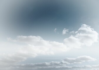 White cloud cluster is appearing in flat design sky, featuring cumulus and stratocumulus formations