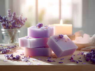 lavender bath salt and candles