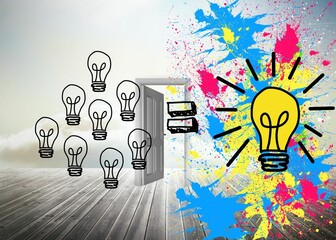 Obraz premium Doorway standing on floorboards