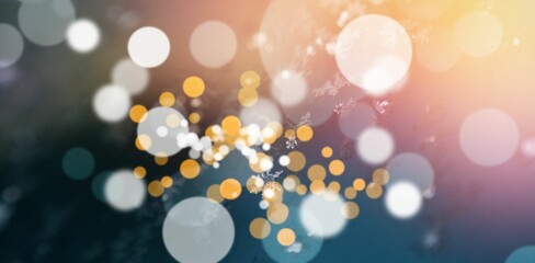 Defocused lights against snow covered trees