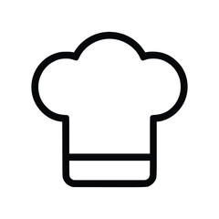 Chef Hat Icon  Minimalist Line Art Vector