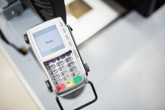 Close-up of credit card reader