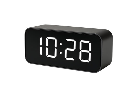 Digital alarm clock isolated on transparent background