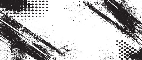 Grunge real organic vintage halftone vector  Vector grunge brush strokes texture rough black scratches for wallpaper, paint splatter template
