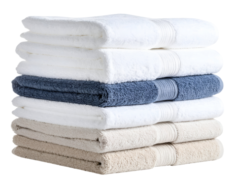 Stacked towels in neutral colors for home decor and bathroom essentials