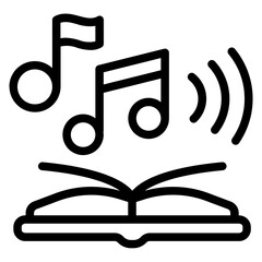 Audio Book Icon in Line Style