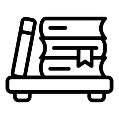 Bookshelf Icon in Line Style