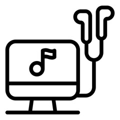 Earphone Icon in Line Style