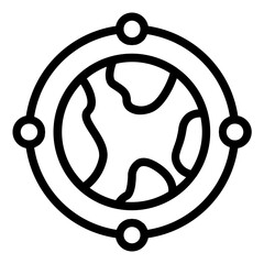 Earth Icon in Line Style