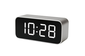 Digital alarm clock isolated on transparent background