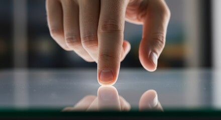 Naklejka premium Hand clicks screen