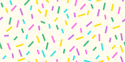Sweet Sprinkle Background with Seamless Donut Pattern Featuring Rainbow Vermicelli and Color Glaze Texture Perfect for Bakery Designs and Fun Sugar Candy Themed Projects and Decorations