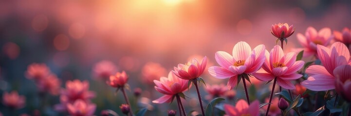 Shimmering floral bokeh, flowing forms, tranquil landscape, natural contours, nature, vibrant, close-up