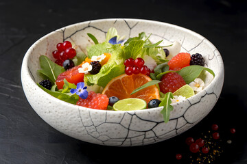 Vibrant Fruit and Flower Salad A Healthy and Delicious Delight