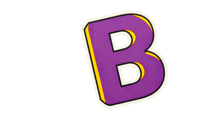 Real Paper Cutouts – Letter B: Torn Magazine & Newspaper Letters Photographed on White | High Definition | PNG image with transparent background