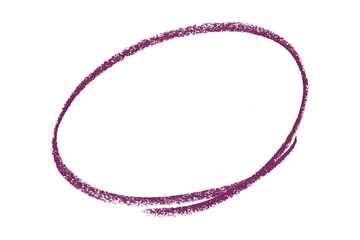 Purple pencil highlight circle mark isolated on transparent background