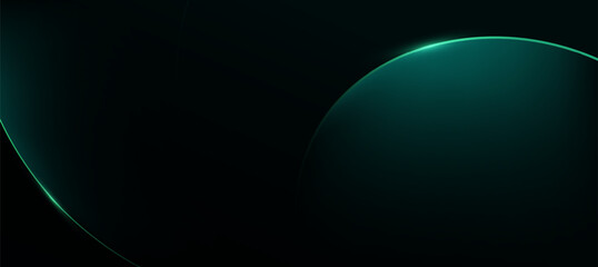 Abstract teal green glow curve lines on dark background