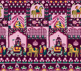 Fototapeta premium handmade mughal and geometric shape patternart 