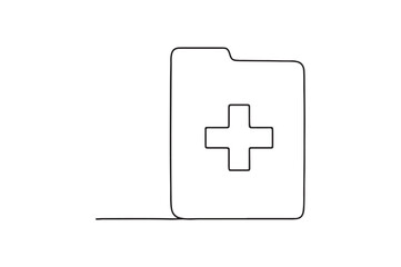 Fototapeta premium Hospital file continuous one line drawing minimalism design