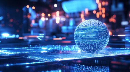 Holographic sphere digital technology image