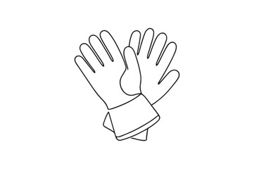 Obraz premium Protective Gloves continuous one line drawing minimalism design
