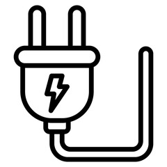 Electric Plug  Icon Element For Design