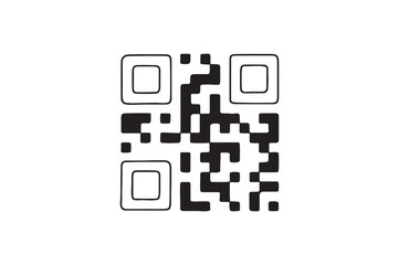 QR code map grid continuous one line drawing minimalism design