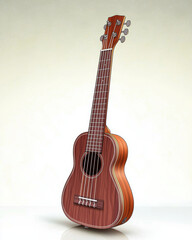 Fototapeta premium flat of modern acoustic guitar displayed in serene environment, showcasing its elegant design and craftsmanship