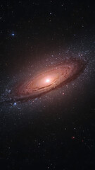 Naklejka premium Galaxy background vertical spiral galaxy NGC 4622 is suitable for cosmic-themed designs, space exploration content, science fiction projects, futuristic concepts.