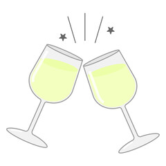 乾杯しているシャンパンのイラスト素材