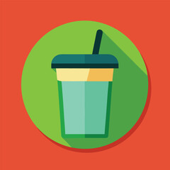 Detox Green Smoothie Flat Icon green soda icon