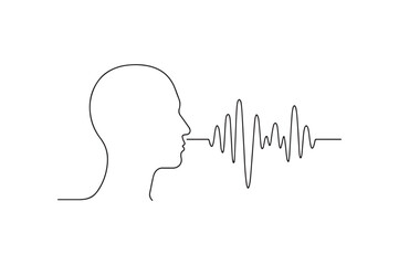 Audio profile continuous one line drawing minimalism design