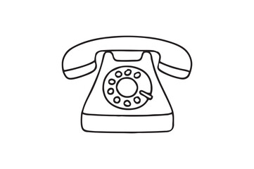 Telephone continuous one line drawing minimalism design