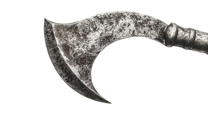 Metal sickle blade with sharp edge Transparent background, PNG