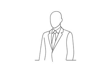 Person in suit continuous one line drawing minimalism design