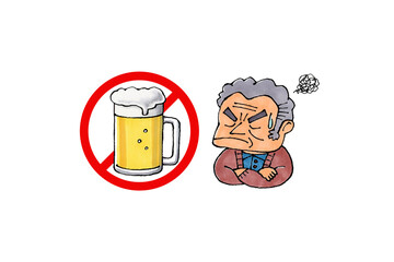 禁酒(生ビール)と男性