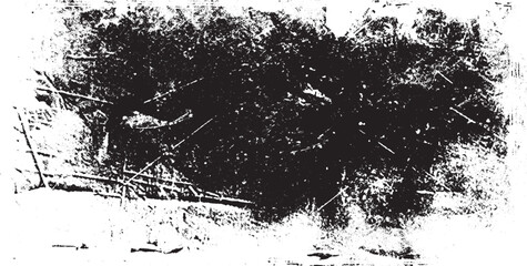 Grunge background of black and white.  abstract paint splatter frame in black and white grunge texture effect, scratch and dust particle grain on white background.