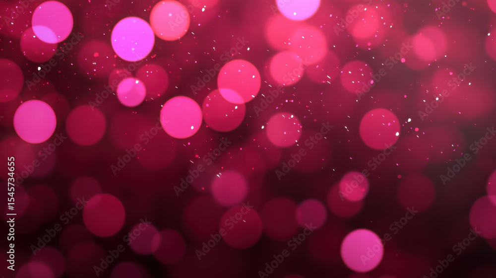 Poster vibrant pink bokeh effect with round shapes and gentle sparkle creating a dreamy background for mode