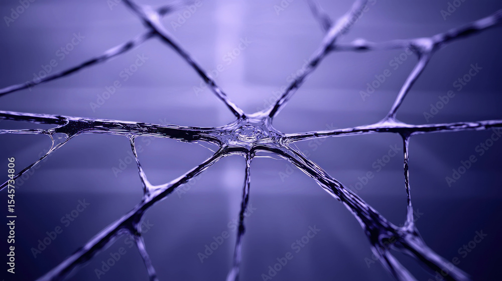 Poster intricate close-up of a delicate network of fibers forming a unique pattern against a dark backdrop 