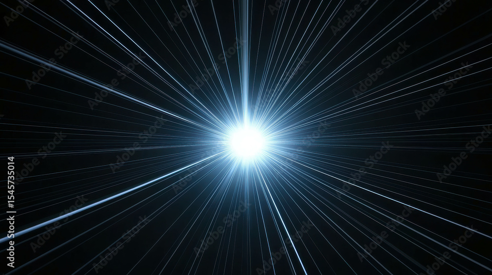 Poster abstract burst of light radiating from a central point creating a cosmic effect with detailed lines 