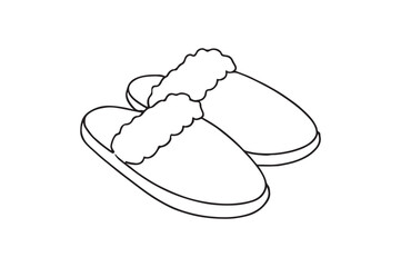 Warm Slippers continuous one line drawing minimalism design