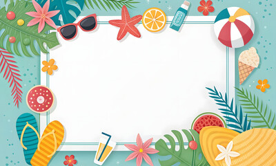 Vibrant and Creative Summer-Themed Border Frame Design