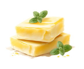 Glossy Butter Slice with Fresh Dairy Look