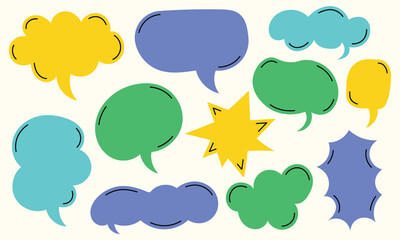 set of colorful speech bubbles collection.blank comic speech balloons illustration