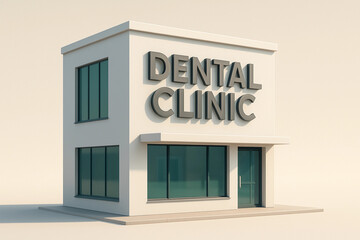 White building with a large sign that says "Dental Clinic" on it