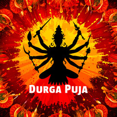 Illustration Happy Durga Puja Background