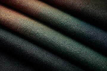 Obraz premium An abstract display of colorful folded fabric, revealing a spectrum of earth tones, with each fold gracefully cascading