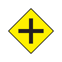 four way intersection sign