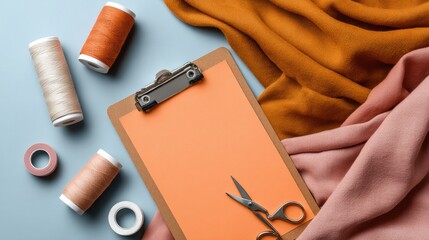 National Sewing Machine Day Crafting Supplies with Warm Fabric Textures for Cozy Autumn Decor and Seasonal Small Business Marketing Campaigns