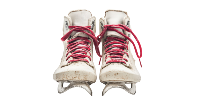 Pair of ice skates with laces tied Transparent background, PNG